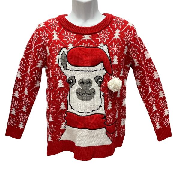 Poof Couture Sweaters - Poof NY No Drama Santa Hat Llama Ugly Christmas Sweater Size Small